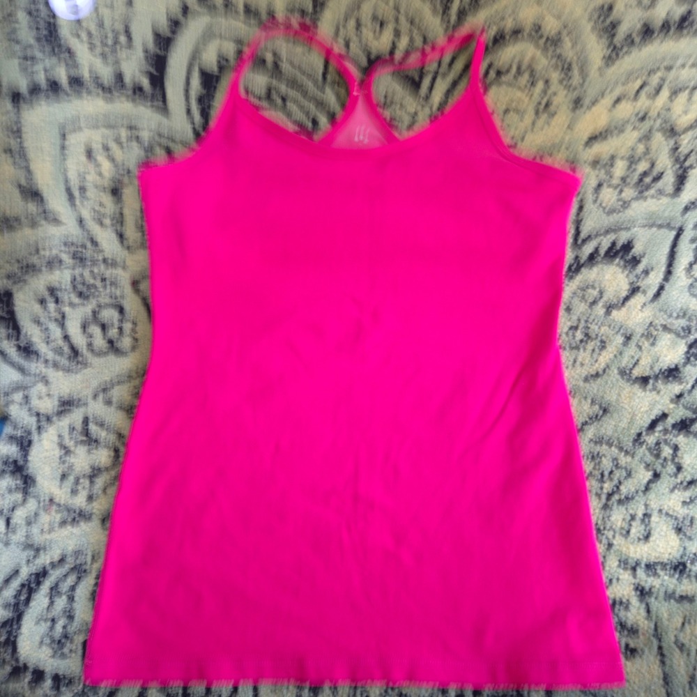 Lululemon Tank Top Womens 10 Pink Good Racerback Shelf Bra Athletic Camisole